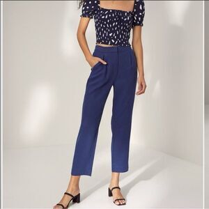 Aritzia Wilfred Crop Sparks‎ Pants Size 0 Blue Minimalist Quiet Luxury Capsule